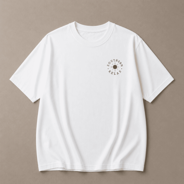 White Print Oversized T-Shirt